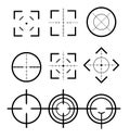 Different icon set of targets and destination. Target and aim, targeting and aiming. Different icon set of targets and Royalty Free Stock Photo