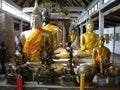 Different images of Buddha in one of the temples of Ayutthaya, ancient capital of the kingdom of Siam. Thailand Royalty Free Stock Photo