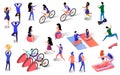 Different Isometric People Active Lifestyle Set