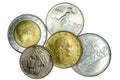 Different Italian coins Royalty Free Stock Photo