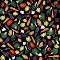 Different jucy vegetables seamless pattern.