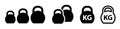 Kettlebell weights strength training vector icons Royalty Free Stock Photo