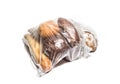 Different kinds of bread in transparent plastic bag Royalty Free Stock Photo