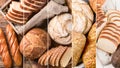Different kinds of fresh bread collage. Food Royalty Free Stock Photo