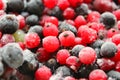 Different kinds of frozen berries, background, close-up. Royalty Free Stock Photo