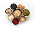 Various grains and weeds It is displayed for nutritionists