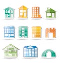 Different kinds of houses and buildings