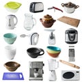 Different kinds of kitchen appliances and ware Royalty Free Stock Photo