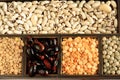 Different kinds of legumes, beans, peas, lentils Royalty Free Stock Photo