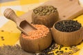Different kinds of lentils Royalty Free Stock Photo
