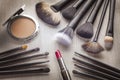 Different Kinds of Make-up brushes Royalty Free Stock Photo