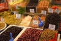 Different kinds of marinated olives