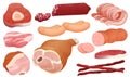 Different kinds of meat collection. Royalty Free Stock Photo