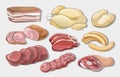 Different kinds of meat collection