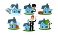 Different Kinds Of Misfortune With Property And Insurance Cases Vector Illustrations Set