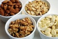 Different kinds of nuts like almonds, peanuts, etc