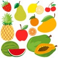 Different kinds of organic fruits