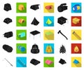 Different kinds of tents black,flat icons in set collection for design. Temporary shelter and housing vector symbol Royalty Free Stock Photo