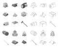 Different kinds of tents mono,outline icons in set collection for design. Temporary shelter and housing vector symbol Royalty Free Stock Photo