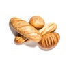 Different kinds of wheat bread isolated Royalty Free Stock Photo