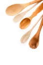 Different kinds of wooden kitchen utensils Royalty Free Stock Photo