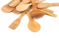 Different kitchen wooden utensils cutlery close up Royalty Free Stock Photo