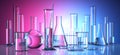 Different laboratory glassware with  liquids Royalty Free Stock Photo