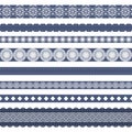 different lace strips on white background