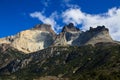 The different layers of rock in the mountains around Torres del Paine National Park, Patagonia Royalty Free Stock Photo