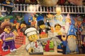 A colorful display with LEGO figures found in the European Legoland, Billund, Denmark.