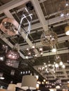 Different light fixtures for sale at furniture store