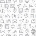 Different line style icons seamless pattern, Contact Royalty Free Stock Photo