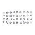Thin lines web icons set - E-commerce, shopping vector design Royalty Free Stock Photo