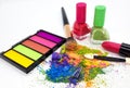 Colorful Crushed Eyeshadow Makeup Powder and cosmetic products Royalty Free Stock Photo