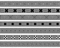 Different meander ansient patterns wide frame element