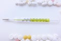 Different medication and mercury thermometers isolated