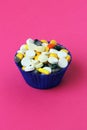 Different medicines in a cupcake form