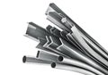 Different metal products. Metal profiles and tubes. 3D