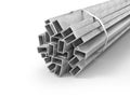 Different metal products. Profiles and tubes