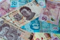 Different Mexican money background Royalty Free Stock Photo