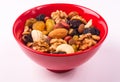 different mixed nuts and raisins Royalty Free Stock Photo