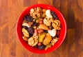 different mixed nuts and raisins Royalty Free Stock Photo