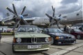 Different models of cars BMW at Old Car Land Royalty Free Stock Photo