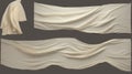 Three Stunning White Cloth Models With Realistic Textures And Art Nouveau Flowing Lines