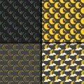 Different moon nature seamless pattern satellite surface whole cycle from new star vector illustration.