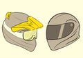 Different motorcycle helmets