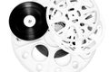 Different movie film reel isolated on white Royalty Free Stock Photo