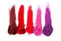 Different multi colored samples of a smudged lipstick Royalty Free Stock Photo