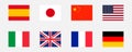 Different national flags great countries
