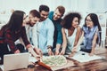 Different Nationalities. Work. Have Lunch. Table. Royalty Free Stock Photo